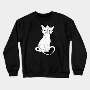 Double head cats white Crewneck Sweatshirt